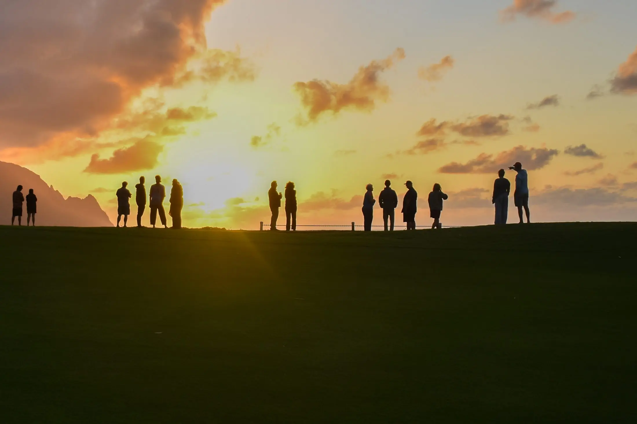 Photographer's view of a sunset overlook