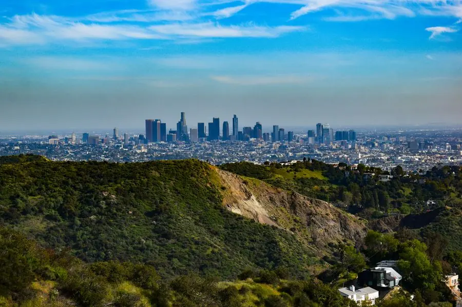 Downtown Los Angeles skyline from the hills