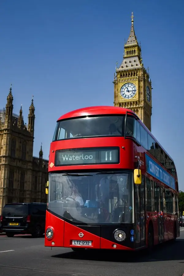 Red double-decker bus and Big Ben, London