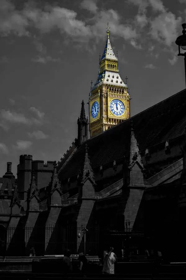 Big Ben in black and white, London