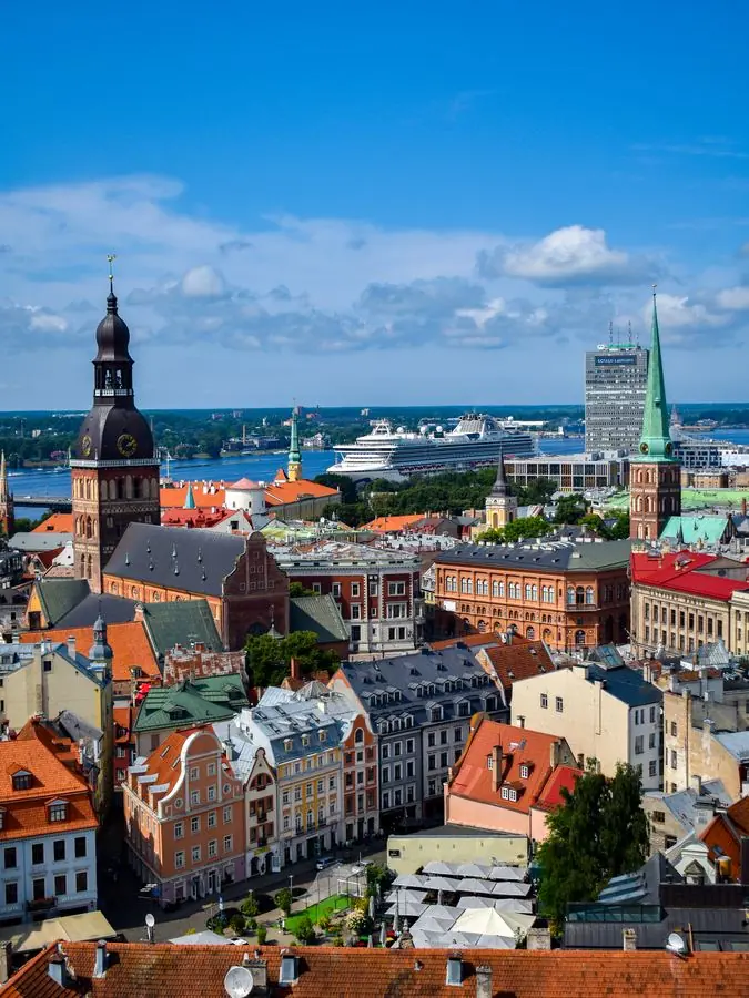 Aerial view of Riga's Old Town