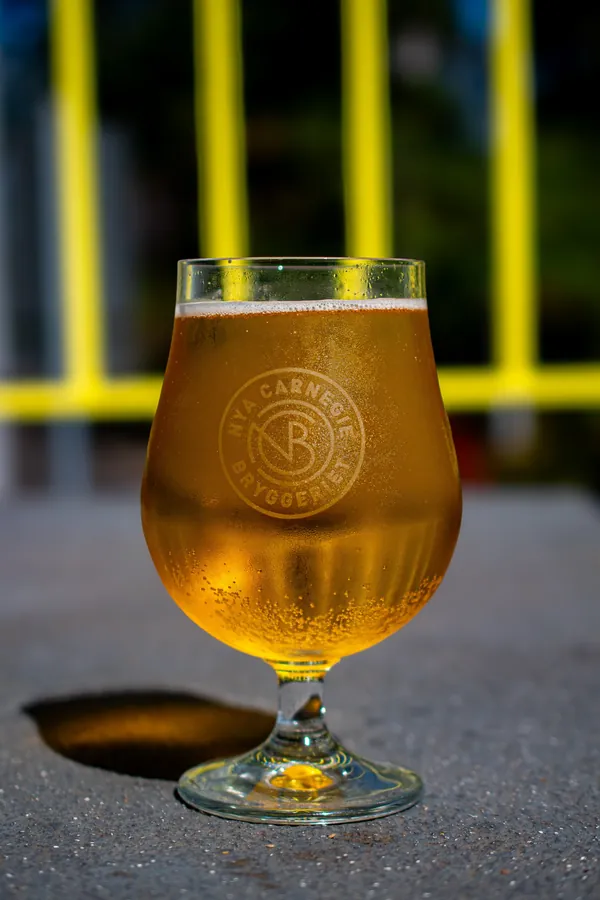 Nya Carnegiebryggeriet beer in a tulip glass, Stockholm